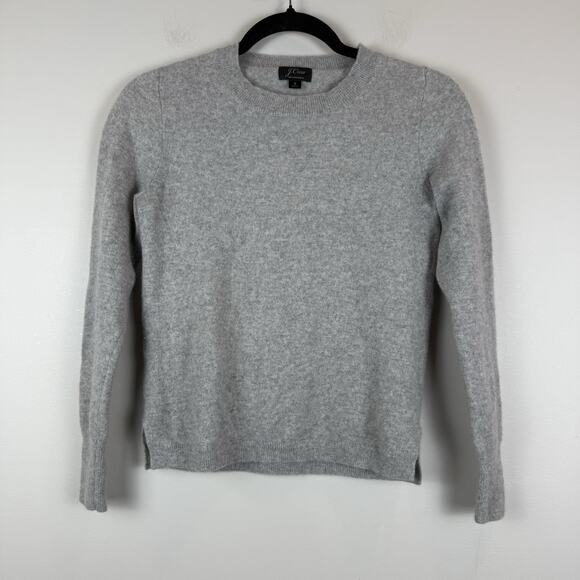 J.Crew 100% Cashmere Sweater Womens Small Gray Classic Crewneck Quiet Luxury - Picture 1 of 6
